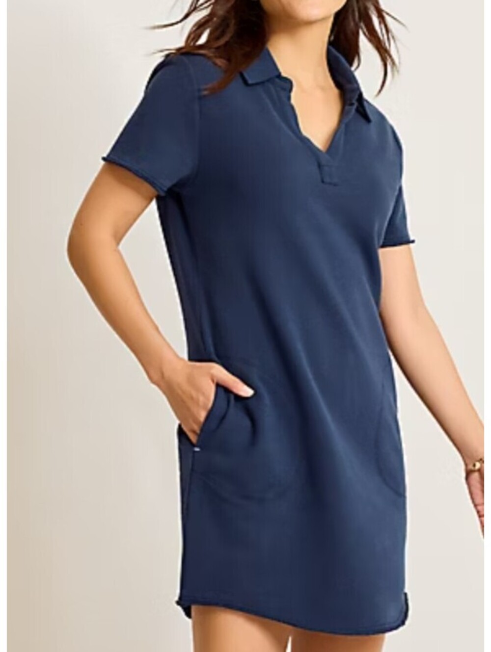 TOMMY BAHAMA navy blue short sleeve cotton mini dress sz L